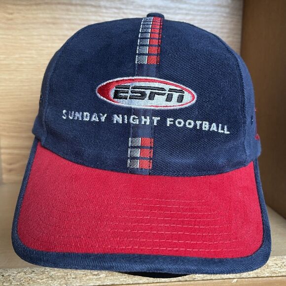 Vintage ESPN Sunday Night Football Logo Athletic Strapback Cap Hat NFL - Picture 2 of 9